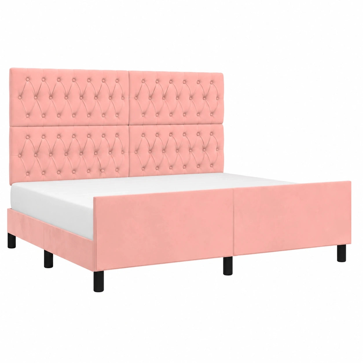 Luxus Samtbett mit Verstellbarem Kopfteil 180x200 cm, Robustem Rahmen und Gewichtsverteilung