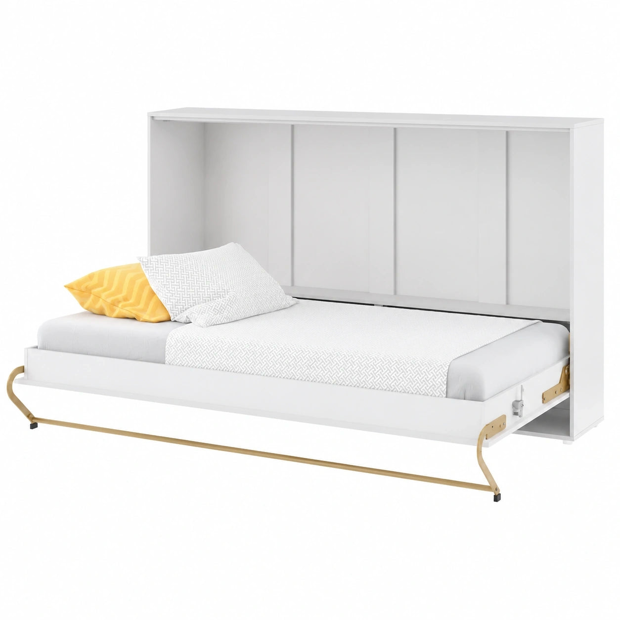 MEBLINI Wandklappbett Concept Pro - Inklusive Lattenrost - Platzsparendes Design - Weiß Hochglanz, 90x200 cm